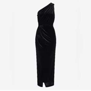 Express Black Velvet One-Shoulder Dress